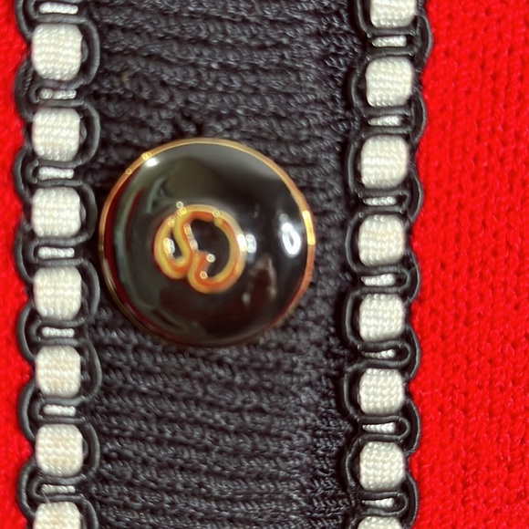 ST . John collection by Marie gray red black Santana knit cardigan size 2 - Picture 7 of 11